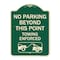 Signmission No Parking Beyond This Point Towing Enforced W/ Graphic Heavy-Gauge Alum, 24" x 18", G-1824-23760 A-DES-G-1824-23760 - alternate 1